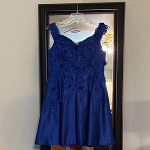 Elegant Blue Lace Dress